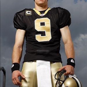 drew brees nike jersey with captains patch